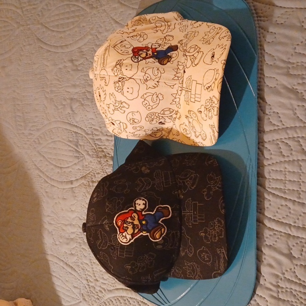Super Nintendo Mario baseball caps